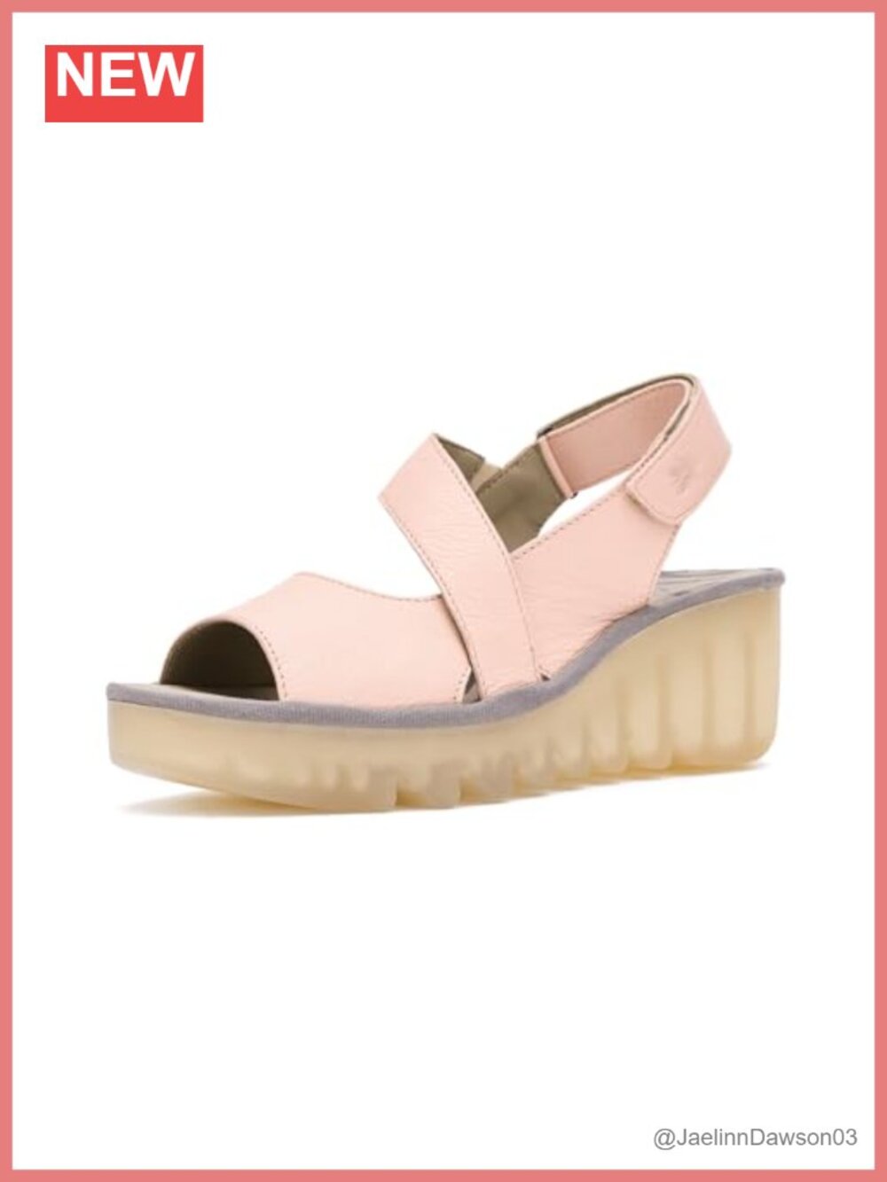 Women's Leather Slingback Wedge Sandals Peep Toe Hook & Loop